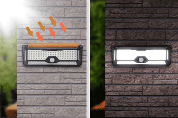 đèn hấp thụ năng lượng mặt trời và phát sáng