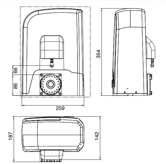 Kích thước cổng lùa tự động Livi Dea Italia