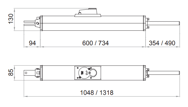 Kích thước Cổng tay đòn tự động OLI/N