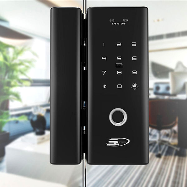 khoá vân tay cửa kính